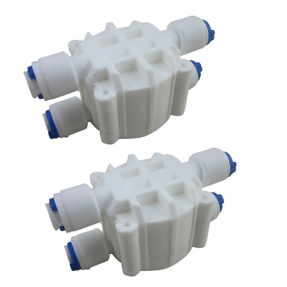 Automatic Shut Off Valve with 1/4 Inch Quick-Connect Fittings for RO Reverse Osmosis System, Refrigerator, Ice Maker & Coffee Machine - Perfect for Home Water Filtration and Appliance Safety