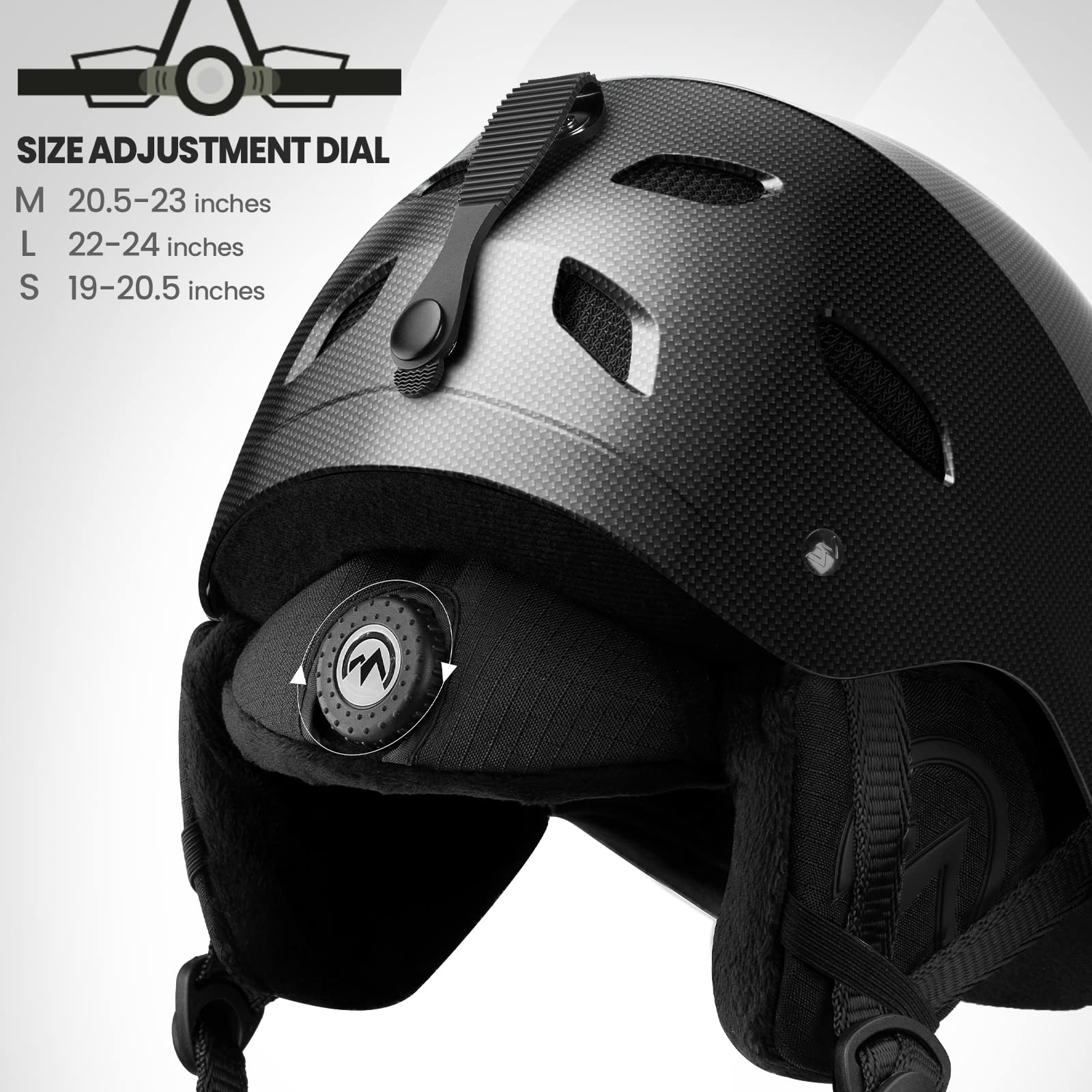 OutdoorMaster Kelvin Carbon Fiber Ski Helmet - Lightweight Snowboard Helmet for Men, Women & Youth - Perfect for Skiing, Snowboarding & Winter Sports