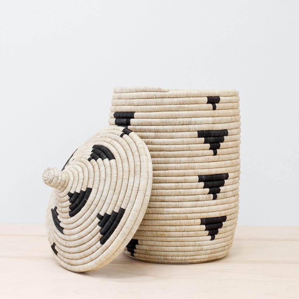 Nzuri Basket - Handwoven African Storage Basket for Home Decor, Organizing & Laundry - Perfect for Living Room, Bedroom & Bathroom Storage