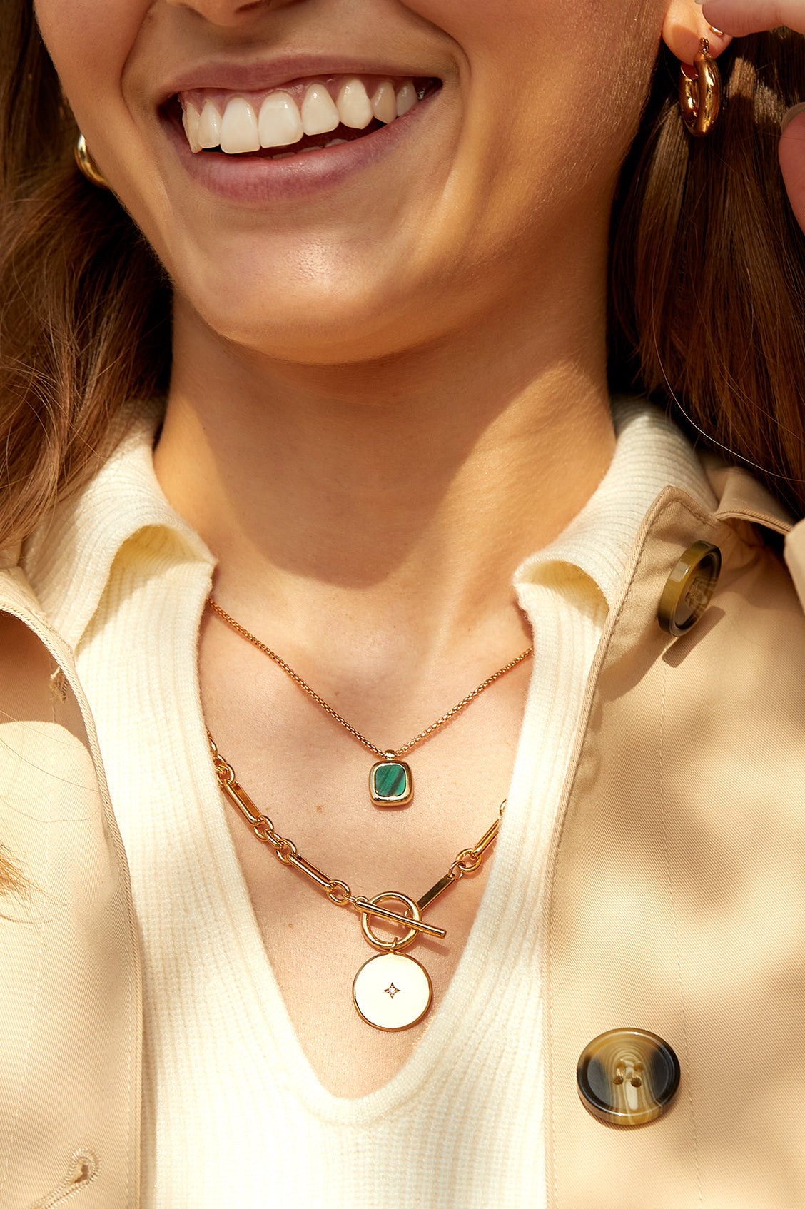 14K Gold Plated Malachite Pendant Necklace - Elegant Green Stone Jewelry for Women, Perfect for Gifts, Parties & Special Occasions