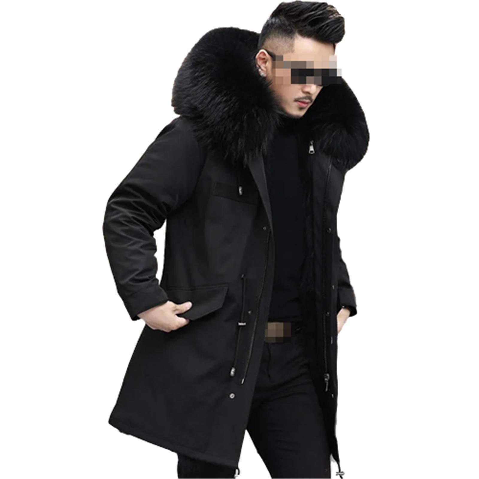 Parker Men's Winter Jacket with Thick Fake Fur Collar -30°F Extreme Cold Weather Coat for Outdoor Activities, Skiing & Snowboarding