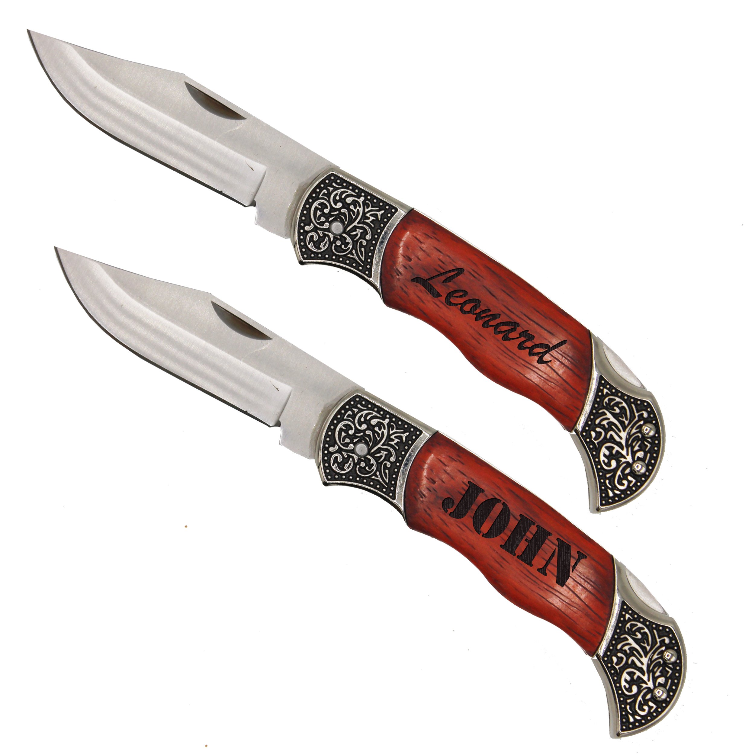 Personalized Rosewood Handle Pocket Folding Knife - Custom Engraved Monogram Gift for Wedding Groomsmen, Best Man & Bridesmaids - Perfect for Outdoor Adventures, Camping & Everyday Carry (EDC)