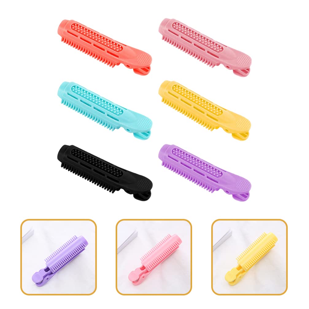 LALAFINA 6pcs Hair Clips Set - Self Grip Hair Rollers & Volume Clips for Root Lifting & Styling | Acrylic Hairpins for Fluffy Curls (Perfect for Salon, Home Styling & DIY Hair Care)