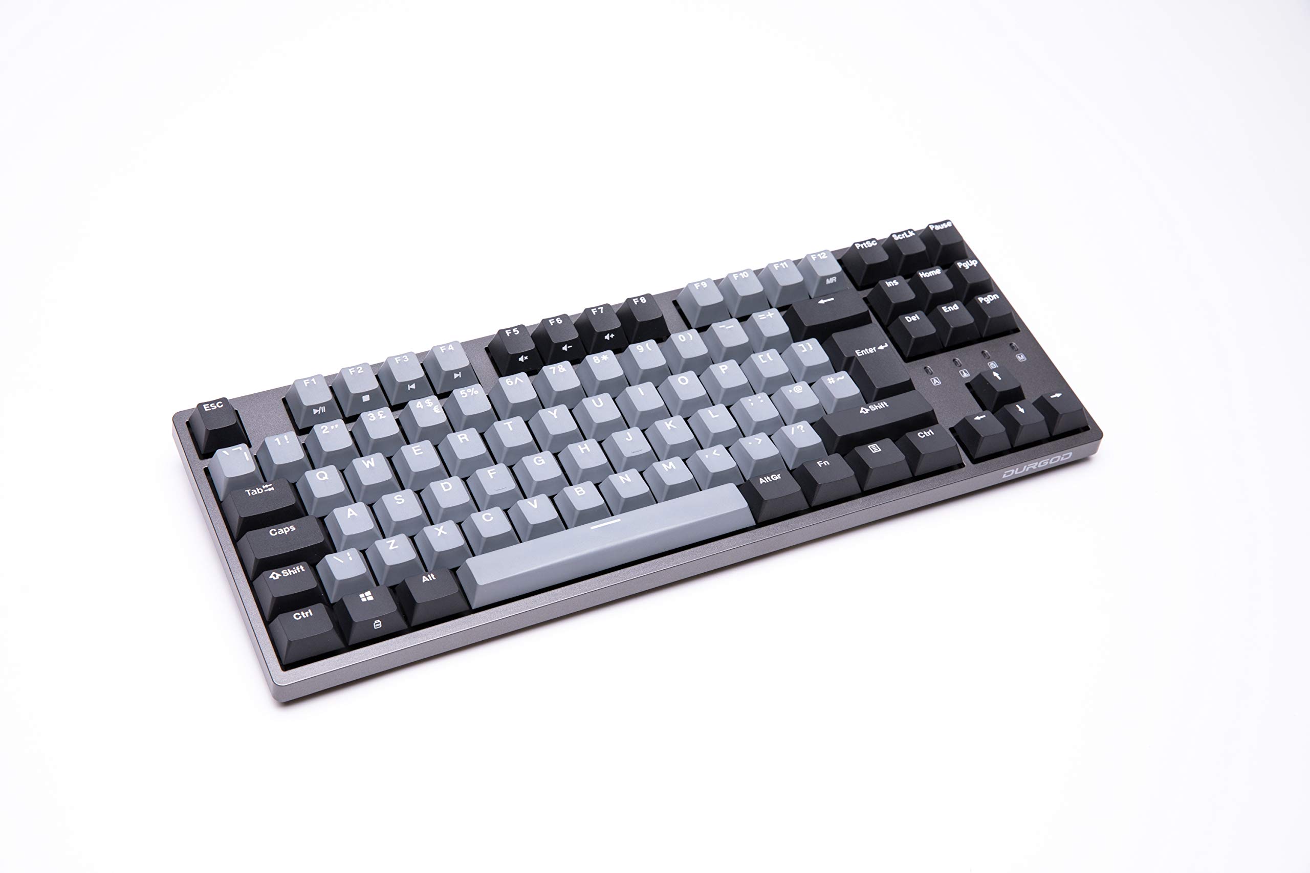 DURGOD Taurus K320 TKL 88-Key Mechanical Gaming Keyboard with Double Shot PBT Keycaps, USB Type-C, Cherry MX Blue Switches - Compact Design for PC, Mac, Gaming & Office (Space Grey, ISO UK Layout)