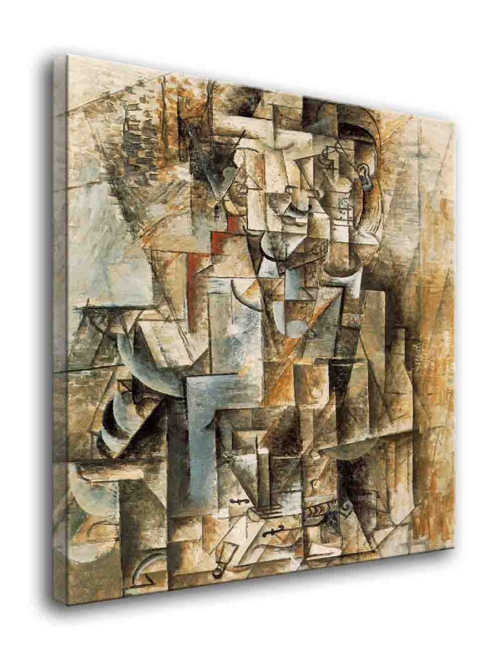 Pablo Picasso 'Man with Guitar' Framed Canvas Wall Art Print - 18x28 Inches (45x72cm) Ready to Hang - Modern Abstract Painting for Living Room, Bedroom & Kitchen Decor - Perfect for Home, Office & Gift Giving