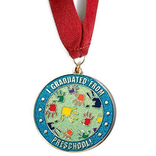 Medallion Preschool Graduate With Red Neck Ribbon