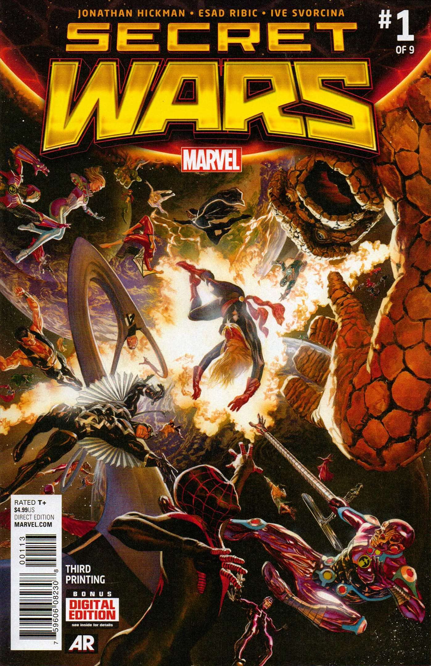 Secret Wars #1 (3rd Printing) VF/NM Marvel Comic Book by Jonathan Hickman - Collectible Superhero Graphic Novel for Fans & Investors