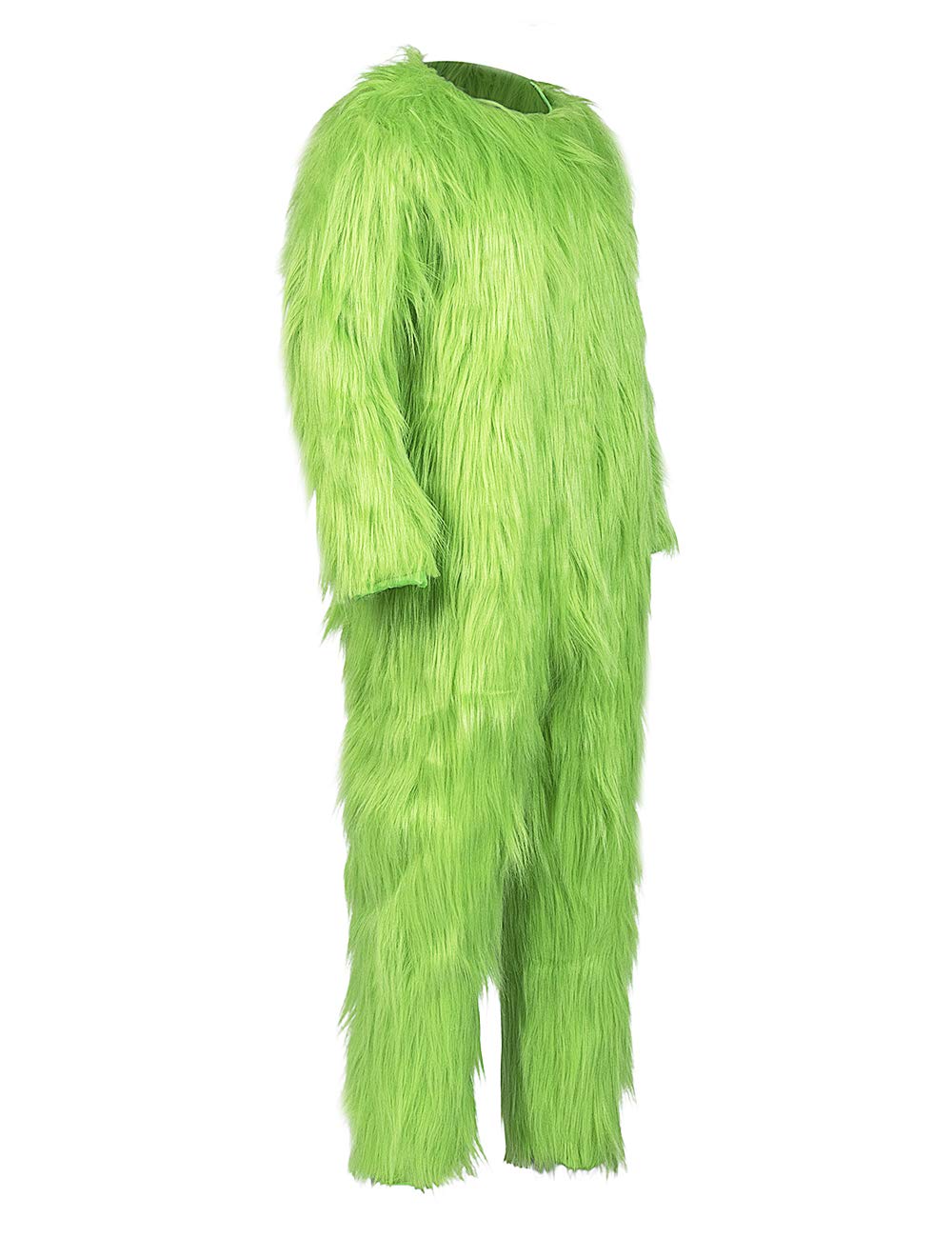 LILLIWEEN Adult Green Monster Furry Costume Jumpsuit - Halloween Cosplay, Christmas Santa Suit, Unisex Party Outfit for Cosplay, Halloween, Christmas & Festive Events