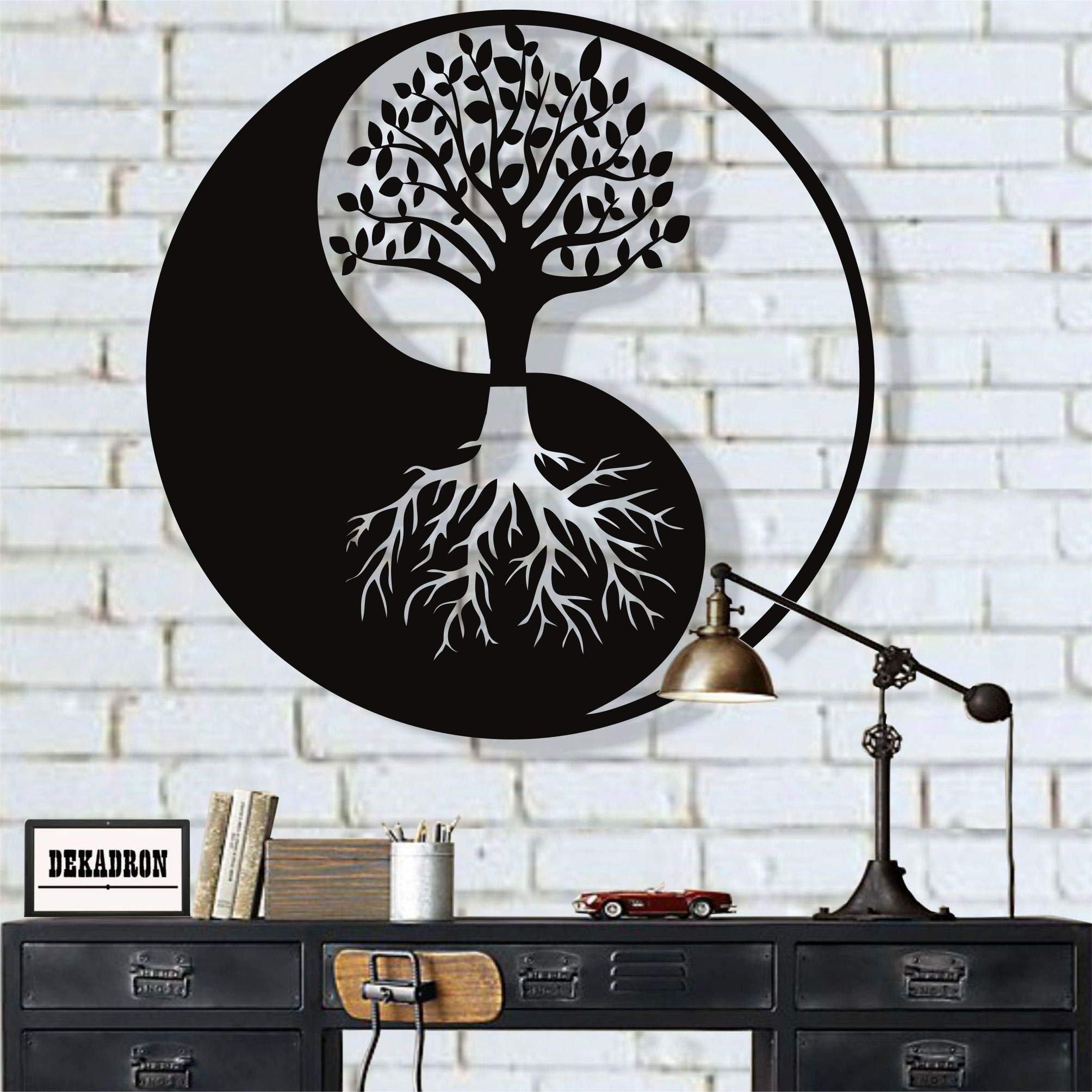 DEKADRON Metal Wall Art - Tree of Life & Yin Yang Wall Decor - 35