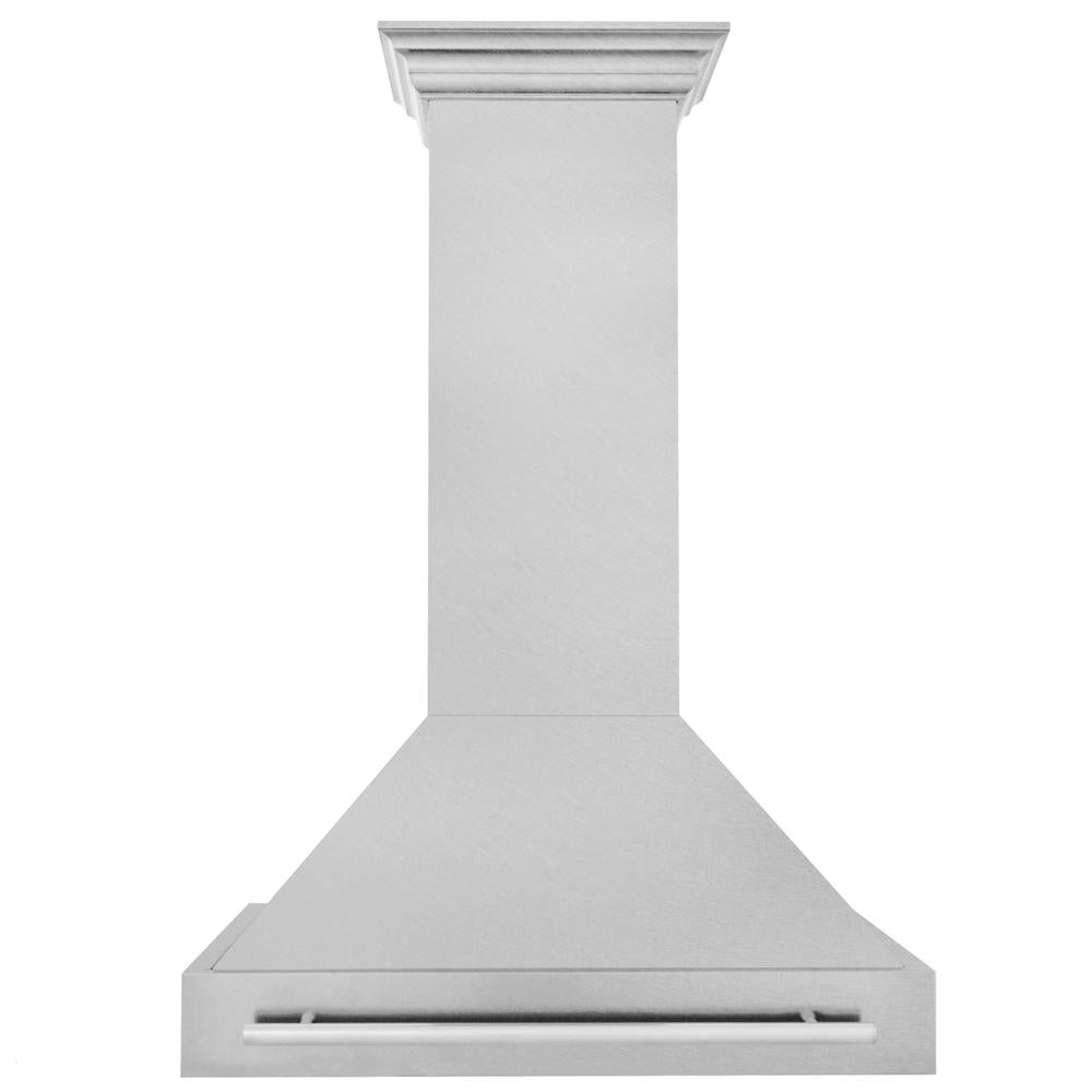 ZLINE 36 Inch Stainless Steel Wall Mount Range Hood with Satin Finish & Stainless Steel Handle (8654SNX 36) - Powerful Kitchen Ventilation for Gas Stoves & Cooking Areas