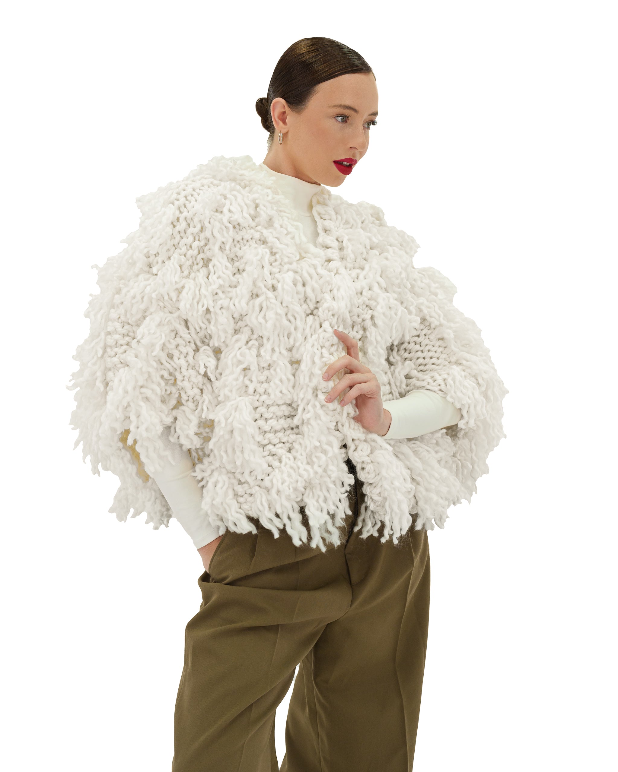 Women's Soft Fur-Like Cardigan - Cozy Winter Knit Sweater for Casual Wear, Office & Lounge