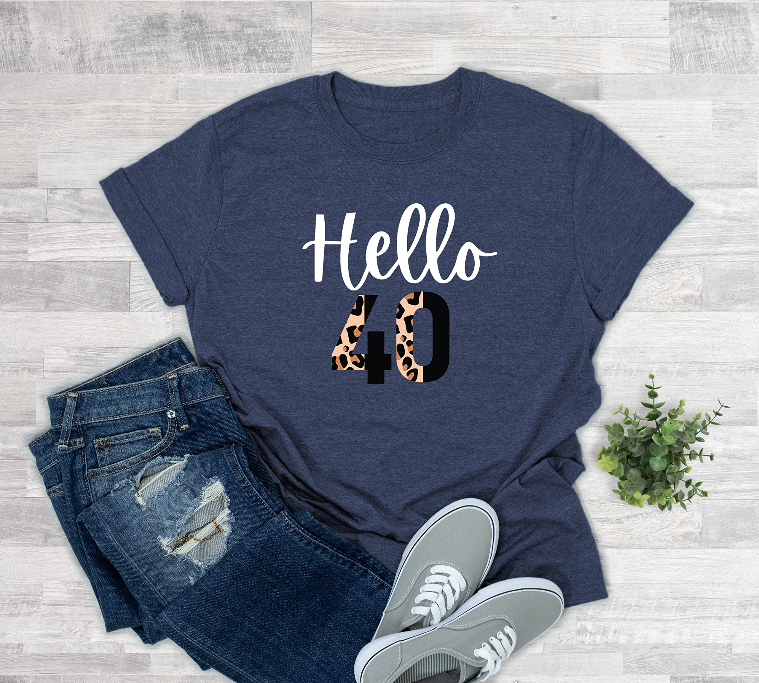 Hello Forty Shirt for Women | 40th Birthday T-Shirt | Funny Fortieth Birthday Gift Idea | Perfect for Birthday Trips & Celebrations | Trendy & Comfortable Birthday Apparel