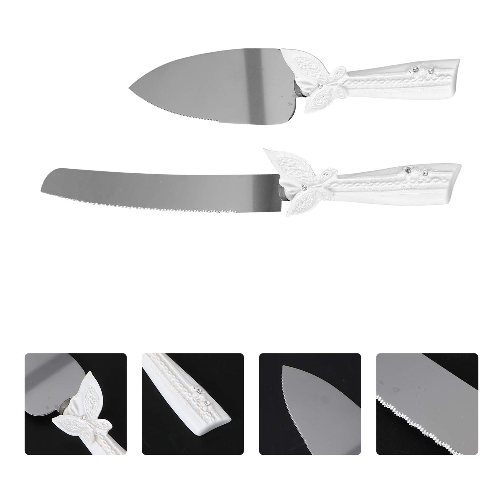 KESYOO 2-Piece Stainless Steel Wedding Cake Server Set - Cake Cutter, Dessert Spatula & Pizza Shovel for Wedding Parties, Birthday Cakes & Special Events
