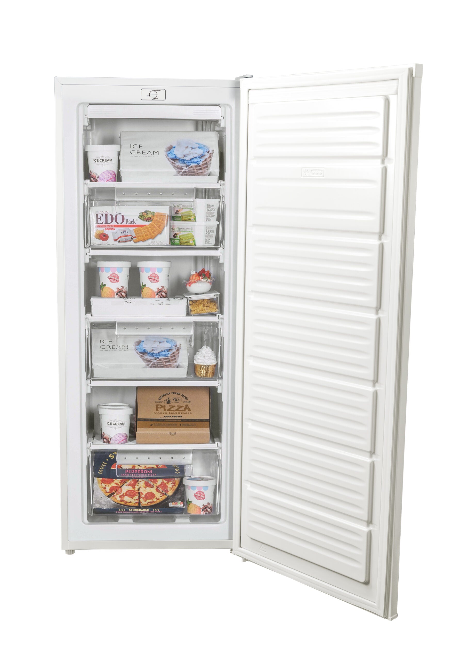 Danby DUFM060B2WDB 6.0 cu ft White Upright Freezer - Compact Deep Freeze for Home, Garage & Basement Storage - Energy Efficient Appliance for Frozen Food & Meal Prep