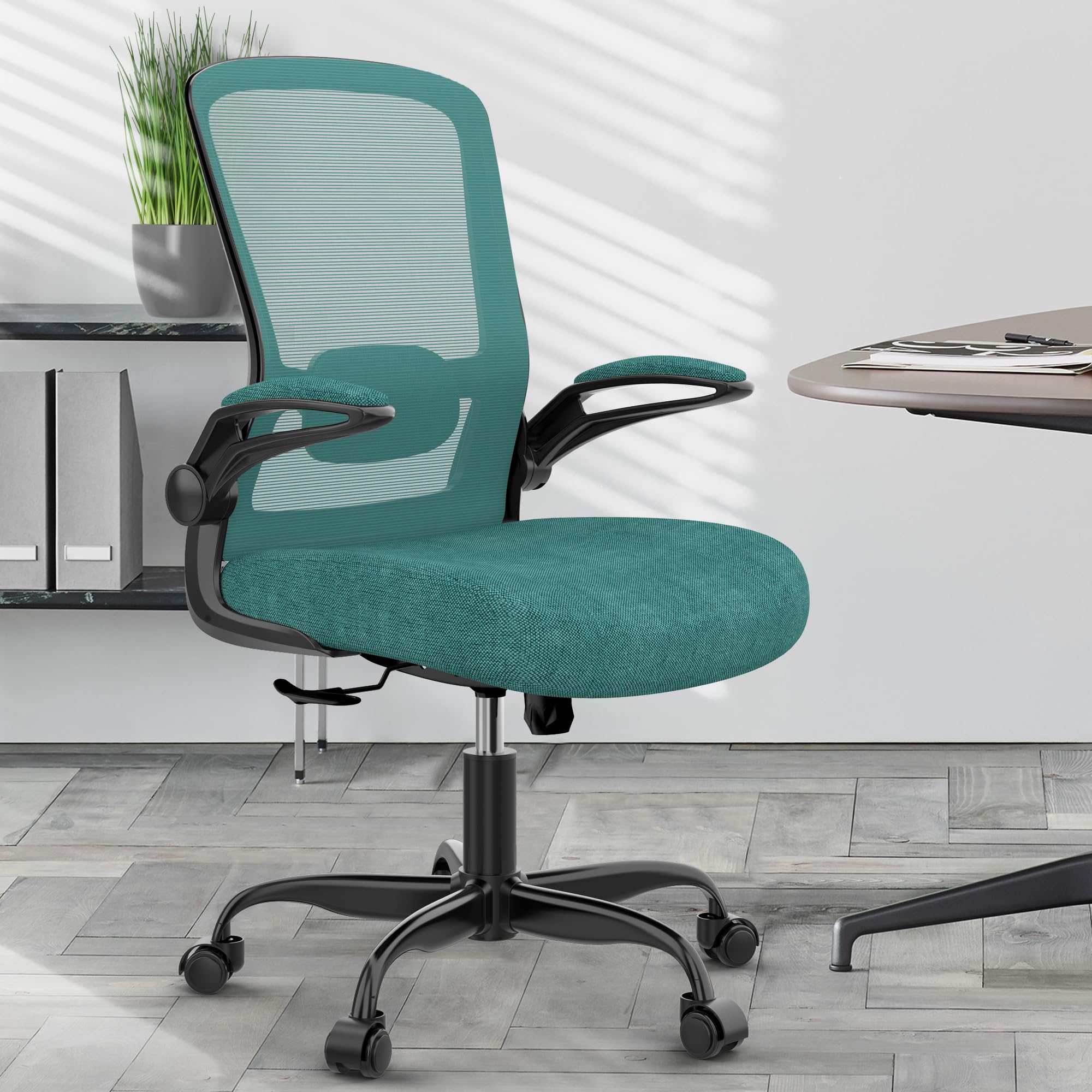 Ergonomic Office Chair with Adjustable Lumbar Support - High Back Mesh Computer Desk Chair with Flip-Up Armrests - BIFMA Certified Task Chair for Home Office & Workspace - Perfect for Long Hours of Comfortable Sitting