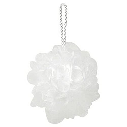 Premium Luxe White Loofah Sponge - Exfoliating Body Scrubber & Bath Sponge for Women & Men | Gentle Shower Pouf for Smooth Skin | Ideal for Daily Shower, Spa & Exfoliation Routine (Pack of 1)