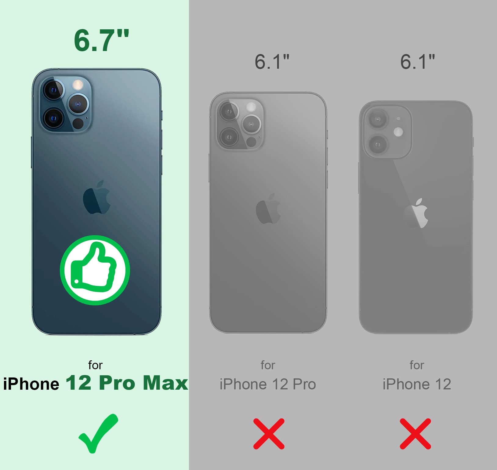 Shockproof Slim Wallet Case for iPhone 12 Pro Max (6.7