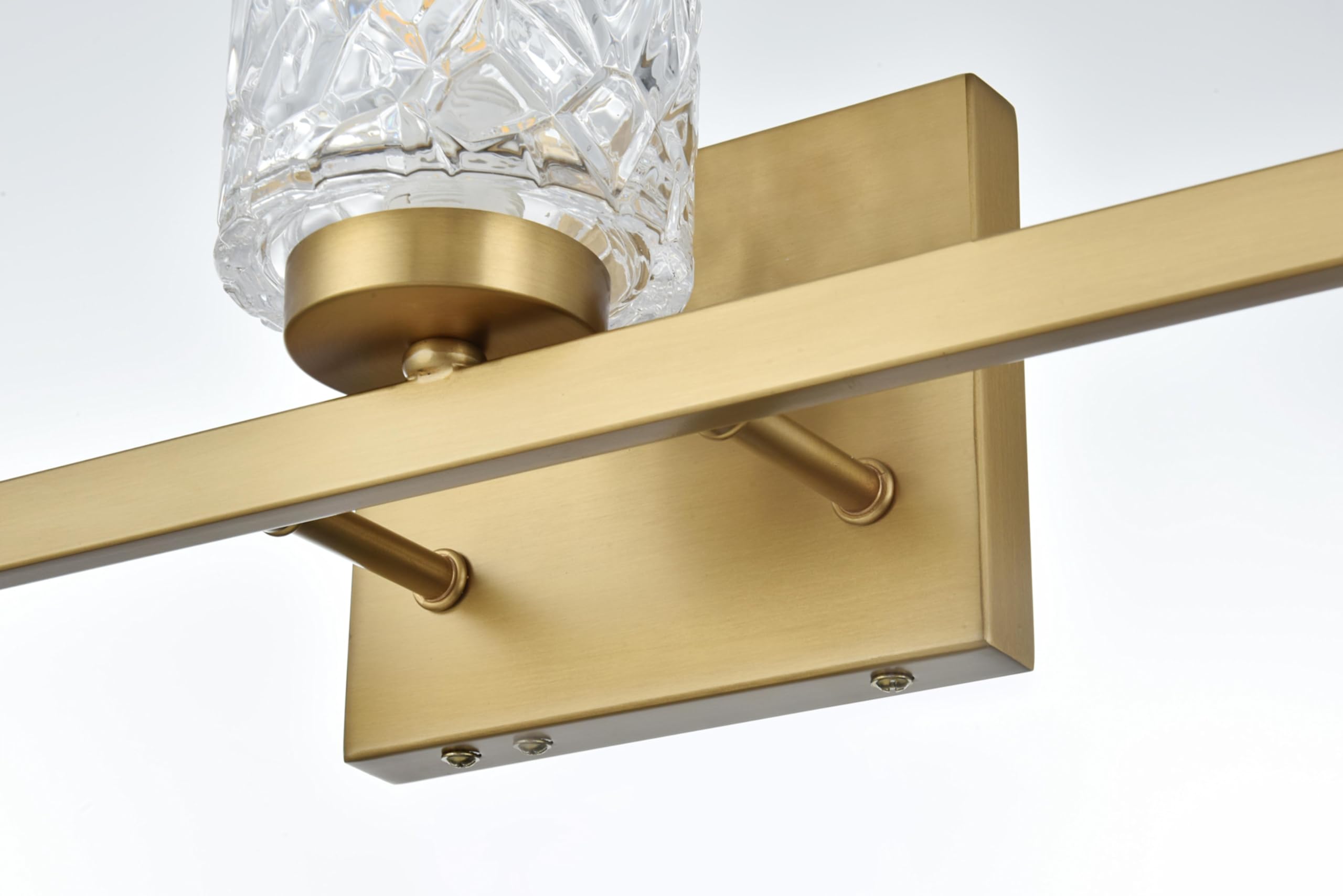 Modern 5-Light Brass Ceiling Cassie Bathroom Sconce with Clear Glass Shade - Indoor Home Decor Lighting for Bathroom, Bedroom & Hallway