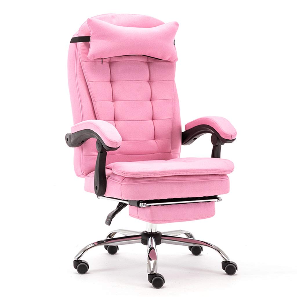 Ergonomic Office Chair with Adjustable Headrest & Footrest - Big and Tall Linen Fabric Computer Desk Chair with Removable Cushion - 7 Color Options for Home Office, Gaming & Workspace Comfort