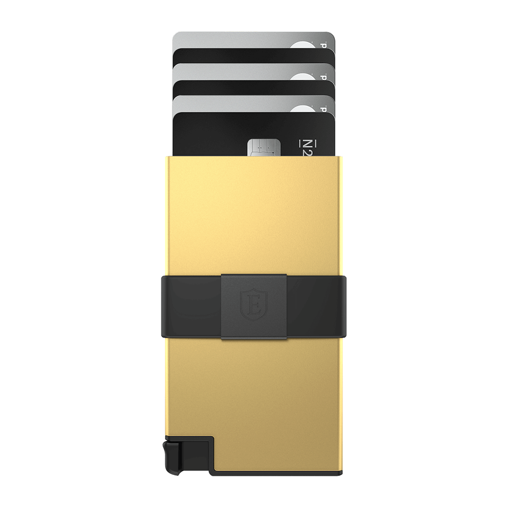 18K Gold Luxury Card Holder - Slim RFID Blocking Credit Card Wallet for Men & Women - Perfect for Business, Travel, and Everyday Use