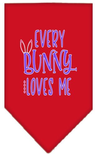 Every Bunny Loves Me Screen Print Bandana - Soft Cotton Pet Bandanas in Multiple Colors for Dogs & Cats - Perfect for Easter, Pet Parties & Photo Shoots