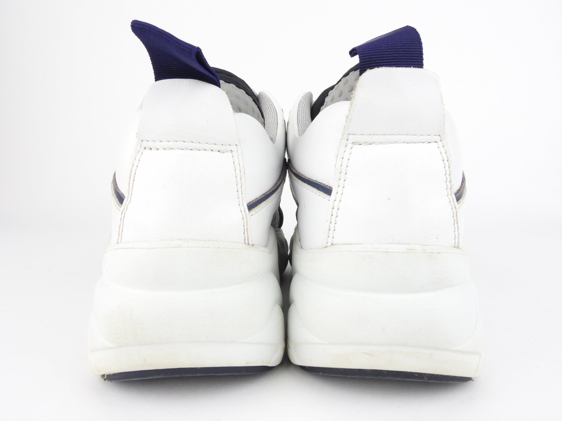 Acne Studios White and Black Leather Chunky Manhattan Sneakers - Stylish Comfortable Platform Shoes for Women | Perfect for Casual Wear, Street Style & Everyday Outfits
