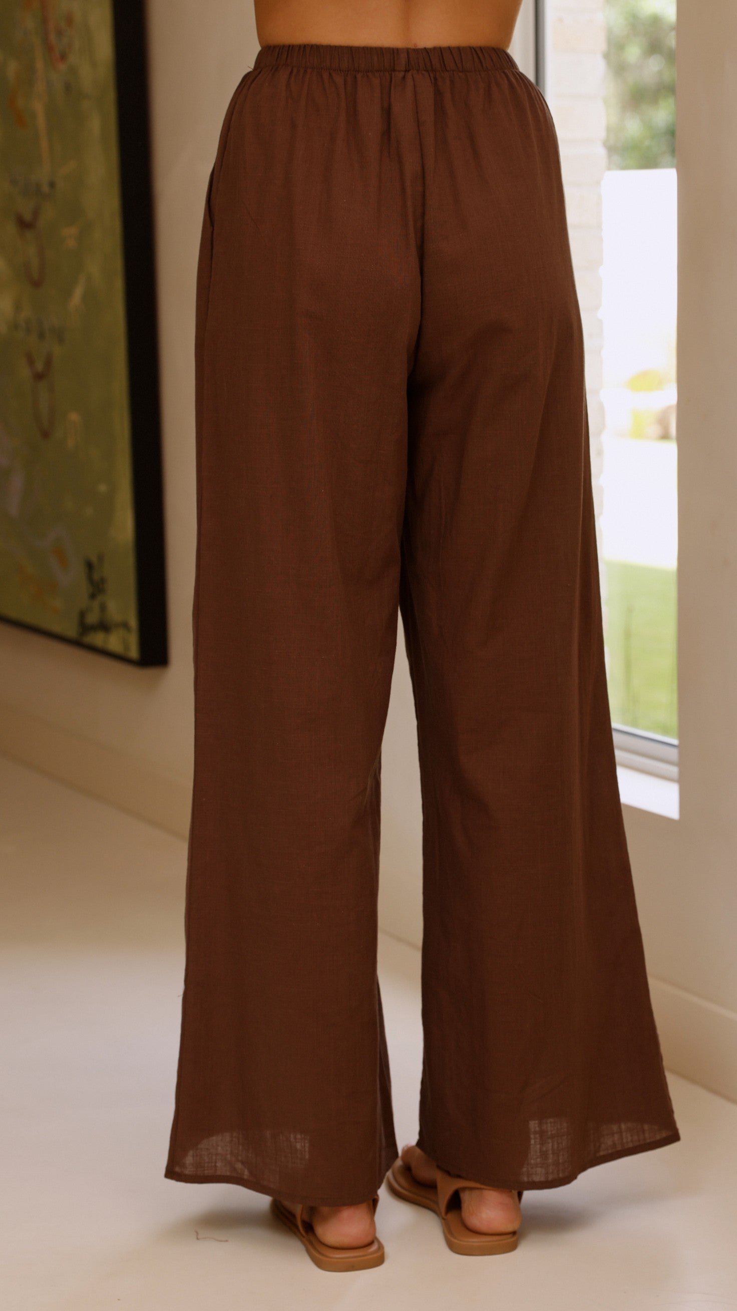 Kailani Strapless Top and Pants Set - Chocolate Brown Loungewear for Women | Comfortable Sleepwear & Casual Outfit for Home, Yoga, or Relaxation
