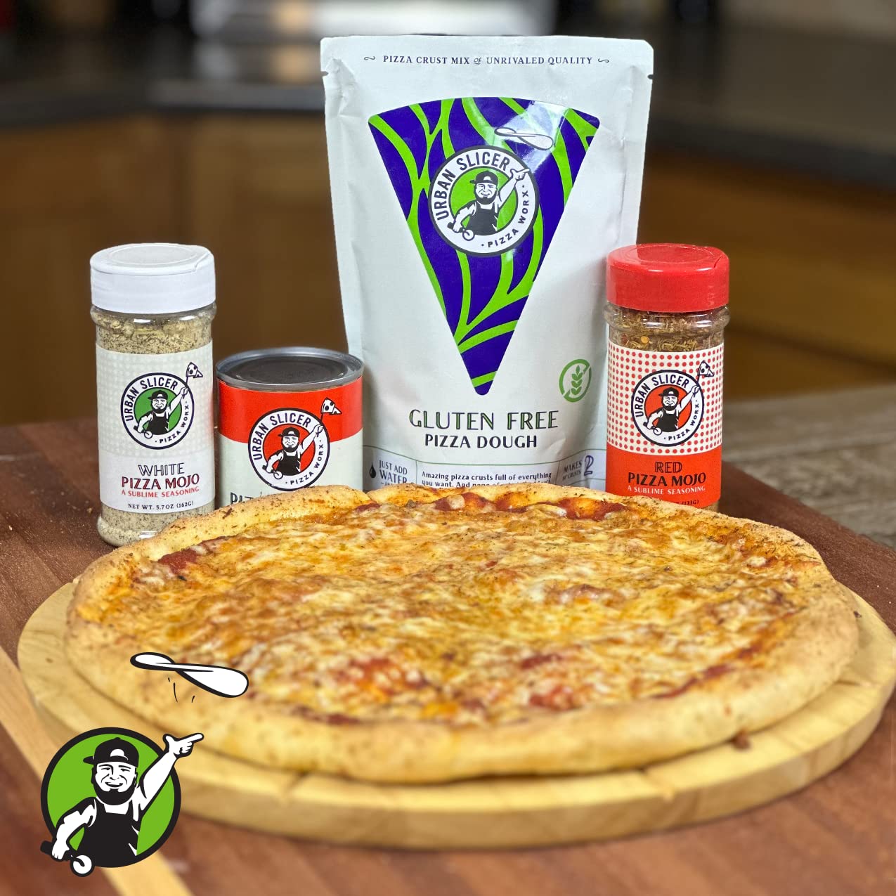 Gluten Free Pizza Dough - Urban Slicer Pizza Worx - 13.9 oz (2 Pack) - Perfect for Homemade Pizza, Keto & Vegan Diets