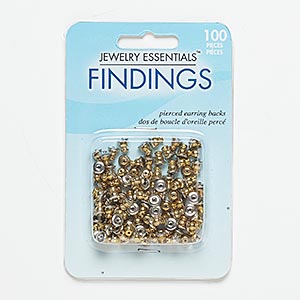 Sterling Silver & Gold Alloy Earring Backs - 100 Piece Set for Secure Stud & Dangle Earrings | Jewelry Making & Everyday Wear Accessories