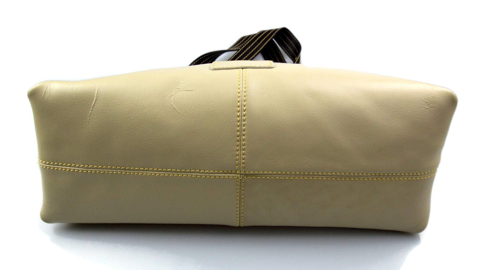 Italian Genuine Leather Shoulder Bag for Women - Crossbody Handbag in Beige | Perfect for Work, Travel & Everyday Use