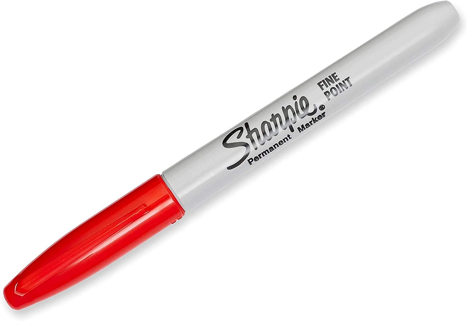 Fine Point Permanent Marker Pen - Fade & Water Resistant Ink - 12 Pack (Red) - Ideal for Office, School, Art Projects & Labeling