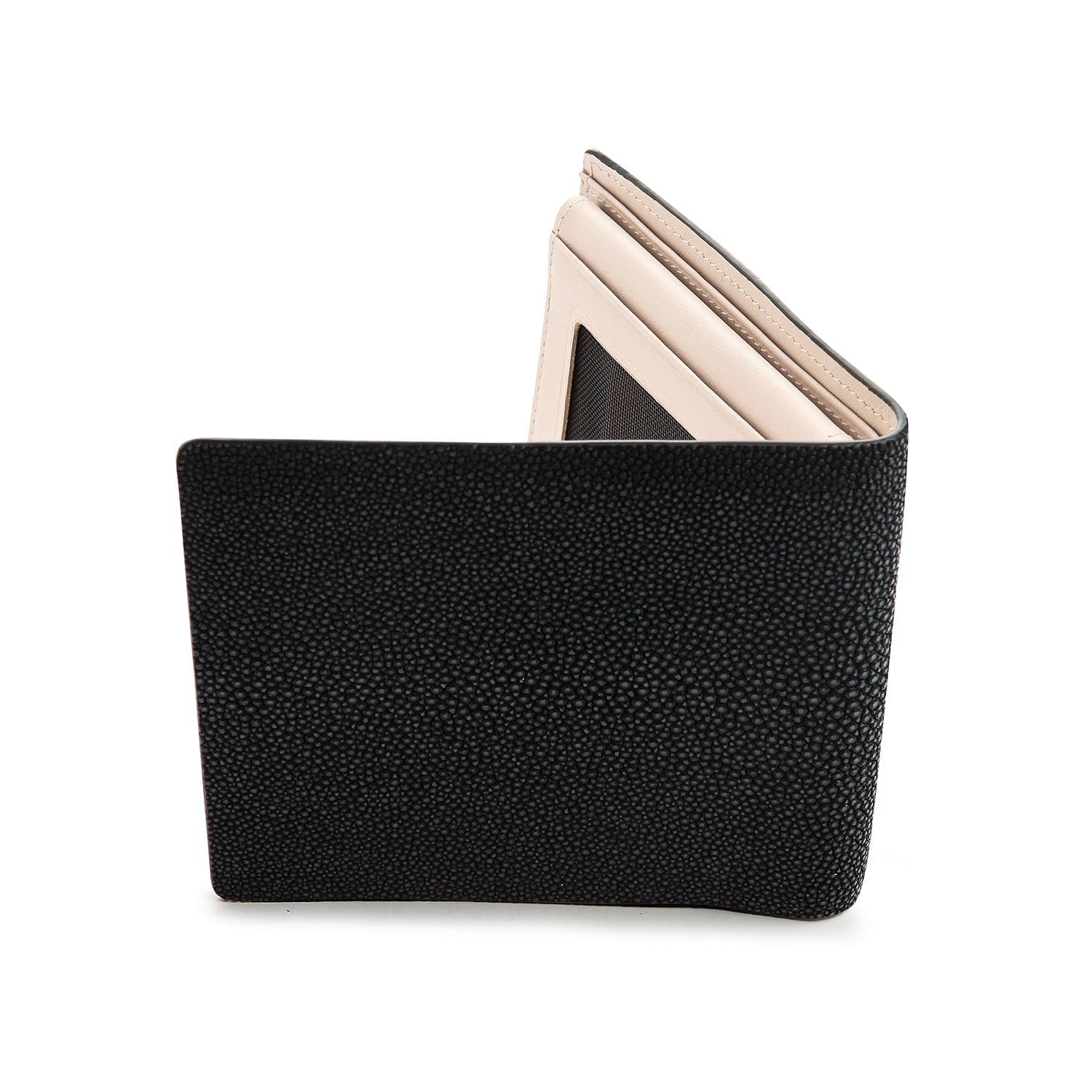 Premium Black Stingray Leather Wallet for Men - Slim RFID Blocking Bifold Wallet with Money Clip - Perfect for Everyday Carry, Travel & Business (Gift Box Included)
