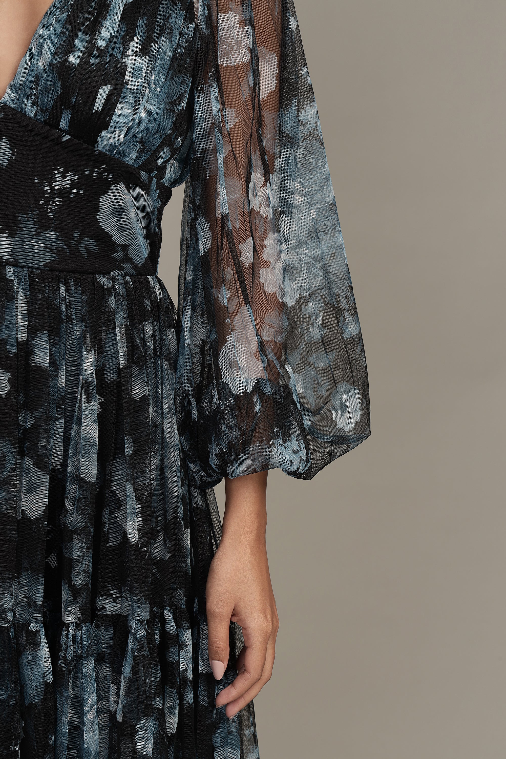 Rome Blue Floral Tulle Mini Dress - Elegant Party Dress for Women, Summer Wedding Guest Dress, Boho Chic Cocktail Dress, Perfect for Date Night & Special Occasions