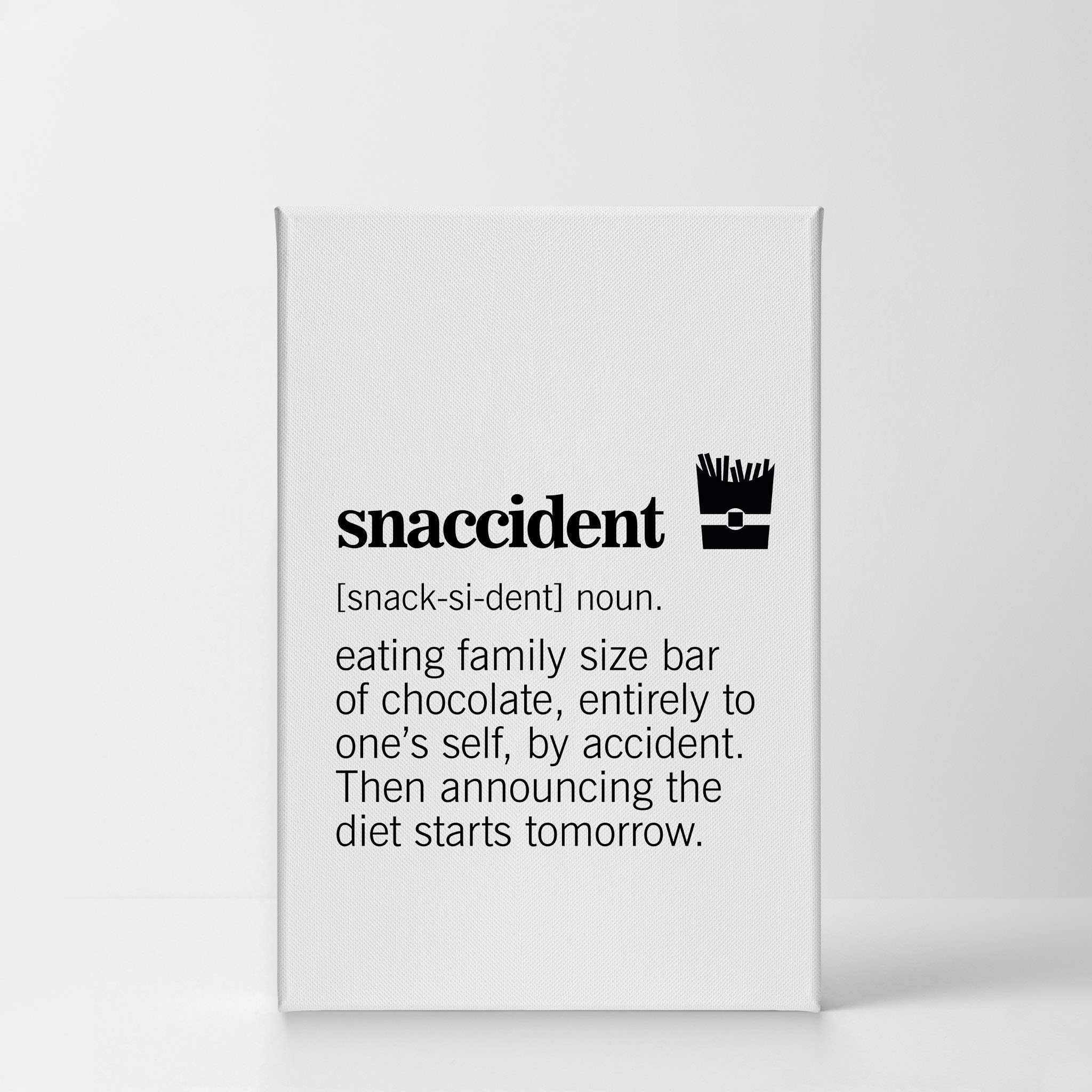Funny Snaccident Definition Canvas Wall Art - Kitchen & Dining Room Decor, Farmhouse Style, Modern Housewarming Gift (36x24 Inch) | Perfect for Restaurants, Cafes & Home Decor