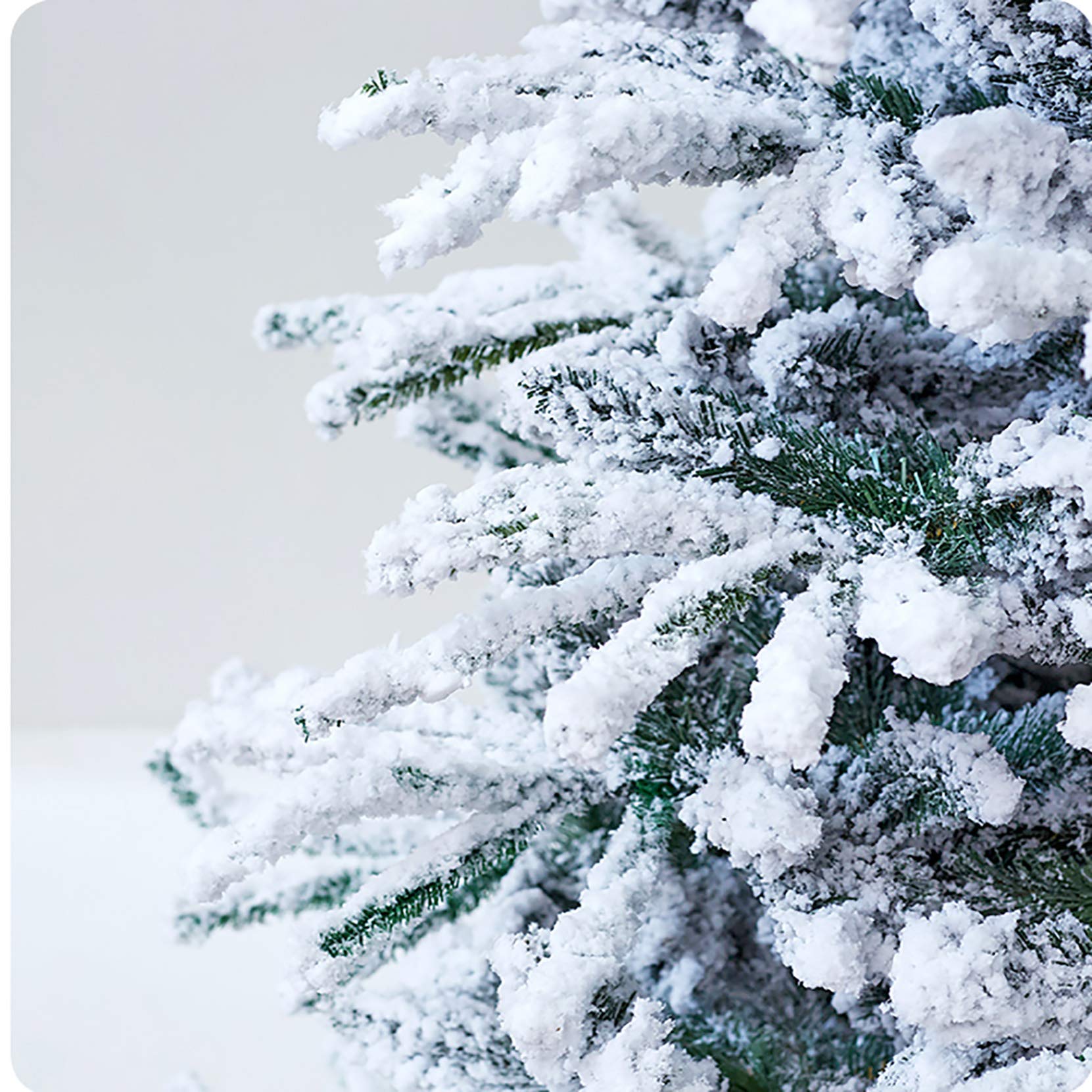 Premium Flocked Snow Artificial Christmas Tree - 5ft Foldable Indoor Holiday Decor with Traditional Green Needles | Perfect for Living Room, Office & Festive Home Decorations