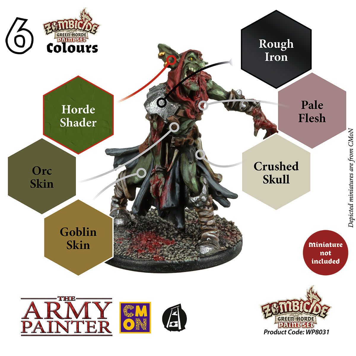 Zombicide Green Horde Miniature Paint Set for Tabletop Gaming - Fantasy Board Game Mini Painting Kit for Warhammer & RPG Scenes