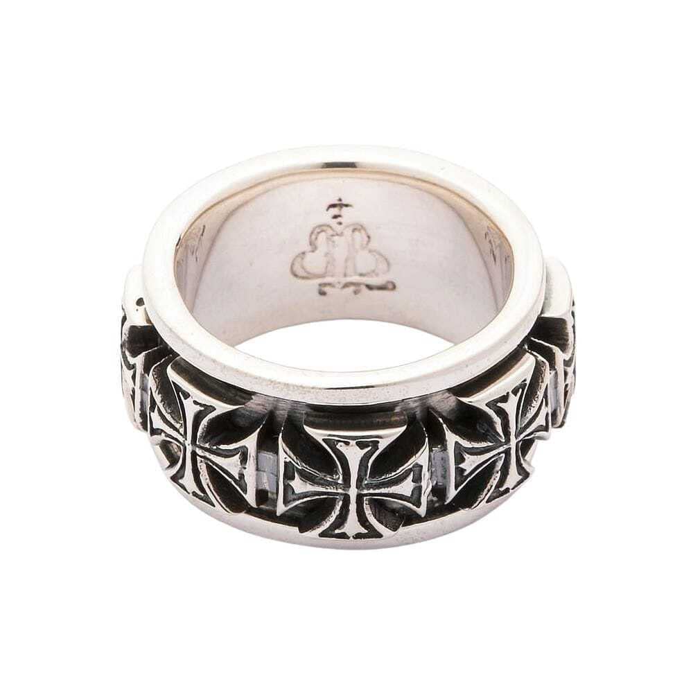 Bikerringshop 925 Sterling Silver Iron Cross Spinner Rings for Men - Gothic Punk Jewelry, Adjustable Band, Stress Relief & Fashion Statement (Perfect for Bikers, Rockers & Alternative Style Lovers)