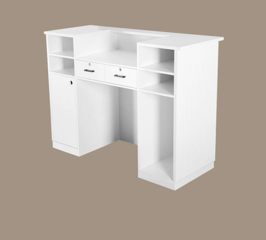 Modern Round Reception Desk - Large Size for Office & Hotel Lobby | Elegant Front Desk Furniture for Corporate & Hospitality Spaces