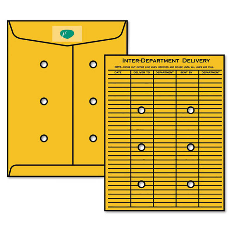 100 Pack Resealable Interoffice Envelopes with Redi-Tac Closure - Brown Kraft Paper Mailing Envelopes for Office, Business, School & Mailing Documents