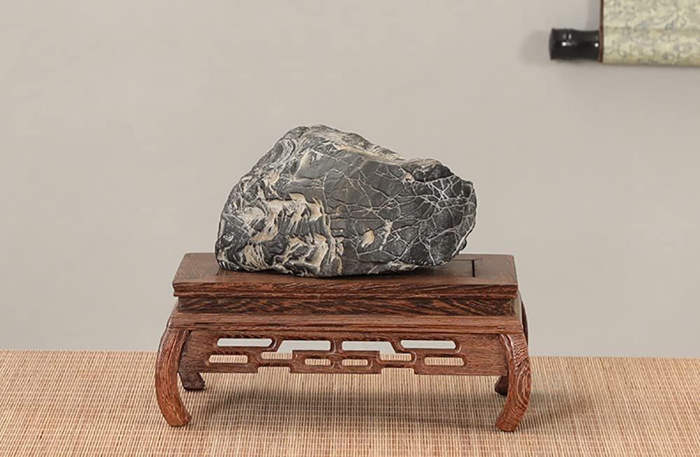 GOLDY&WENDY Square Wooden Display Stand - Hand Carved Wood Pedestal for Vases, Fishbowls, Plants & Buddha Statues | Perfect for Home Decor, Altar Displays & Craft Showcases