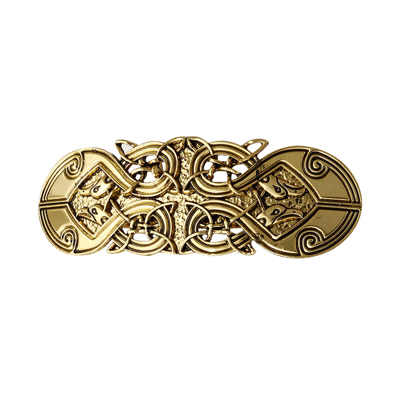 Trendy Alloy Hair Clips & Barrettes for Women & Girls - Vintage Retro Hair Accessories with Hair Ties & Pins (Ancient Gold, One Size) - Perfect for Parties, Weddings & Everyday Styling