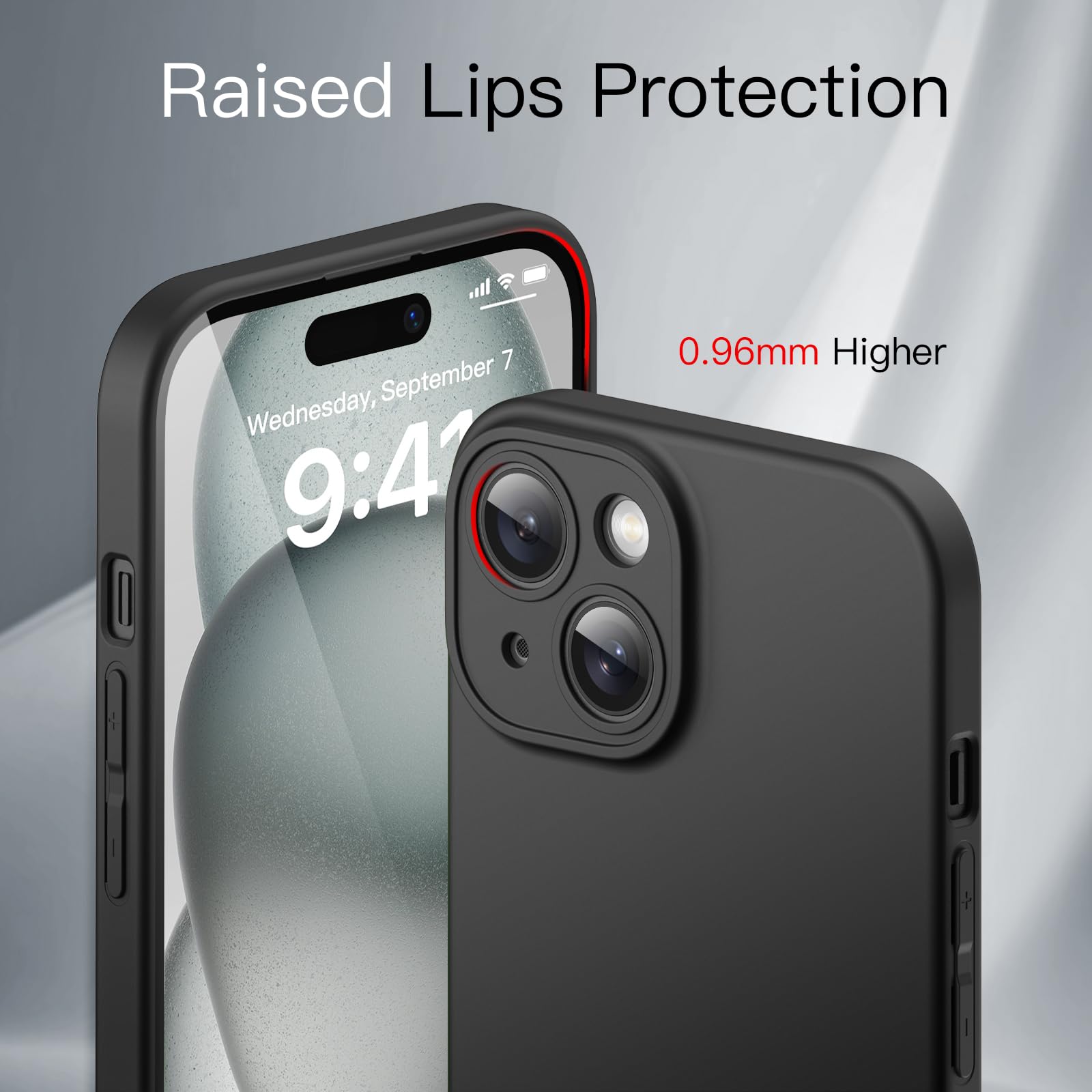 JETech Ultra-Thin Slim Case for iPhone 15 Plus 6.7-Inch - Matte Finish Minimalist Protective Cover with Full Camera Lens Protection (Black) | Perfect for Everyday Use, Work & Travel