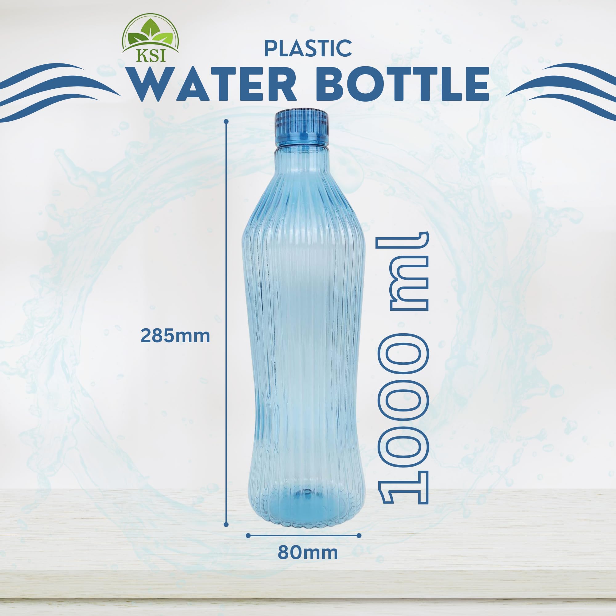 KSI BPA-Free Plastic Water Bottles 1000ml (34oz) - Leakproof, Food-Grade, Lightweight & Durable - 2-Pack Set for Gym, Office, Hiking & Outdoor Activities