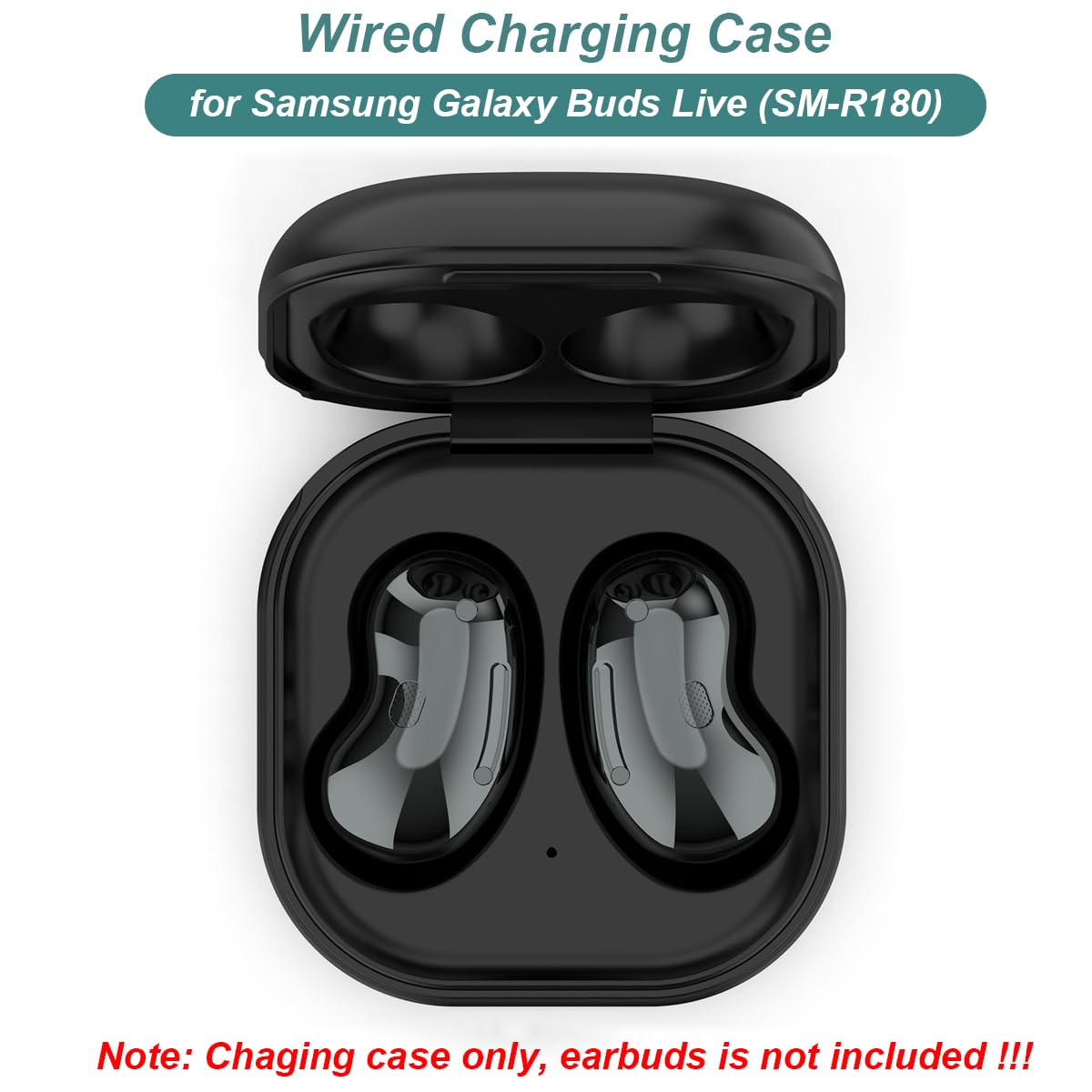 Samsung Galaxy Buds Live Charging Case Replacement (SM-R180) - Wireless Charger Dock Station for Galaxy Buds Live Bluetooth 5.0 Earbuds - Perfect for Travel, Workout & Daily Use (Black)