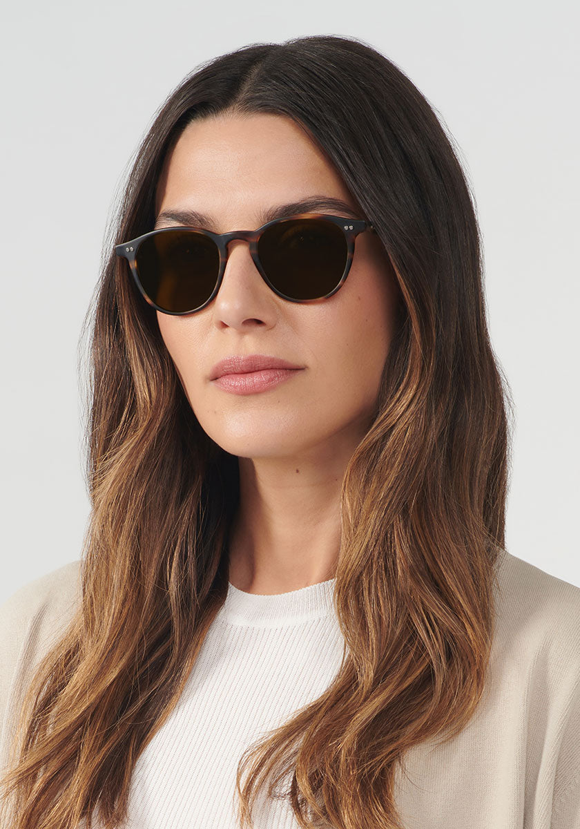 LANDRY Matte Hickory Polarized Sunglasses - UV Protection for Outdoor Activities, Driving, and Beach