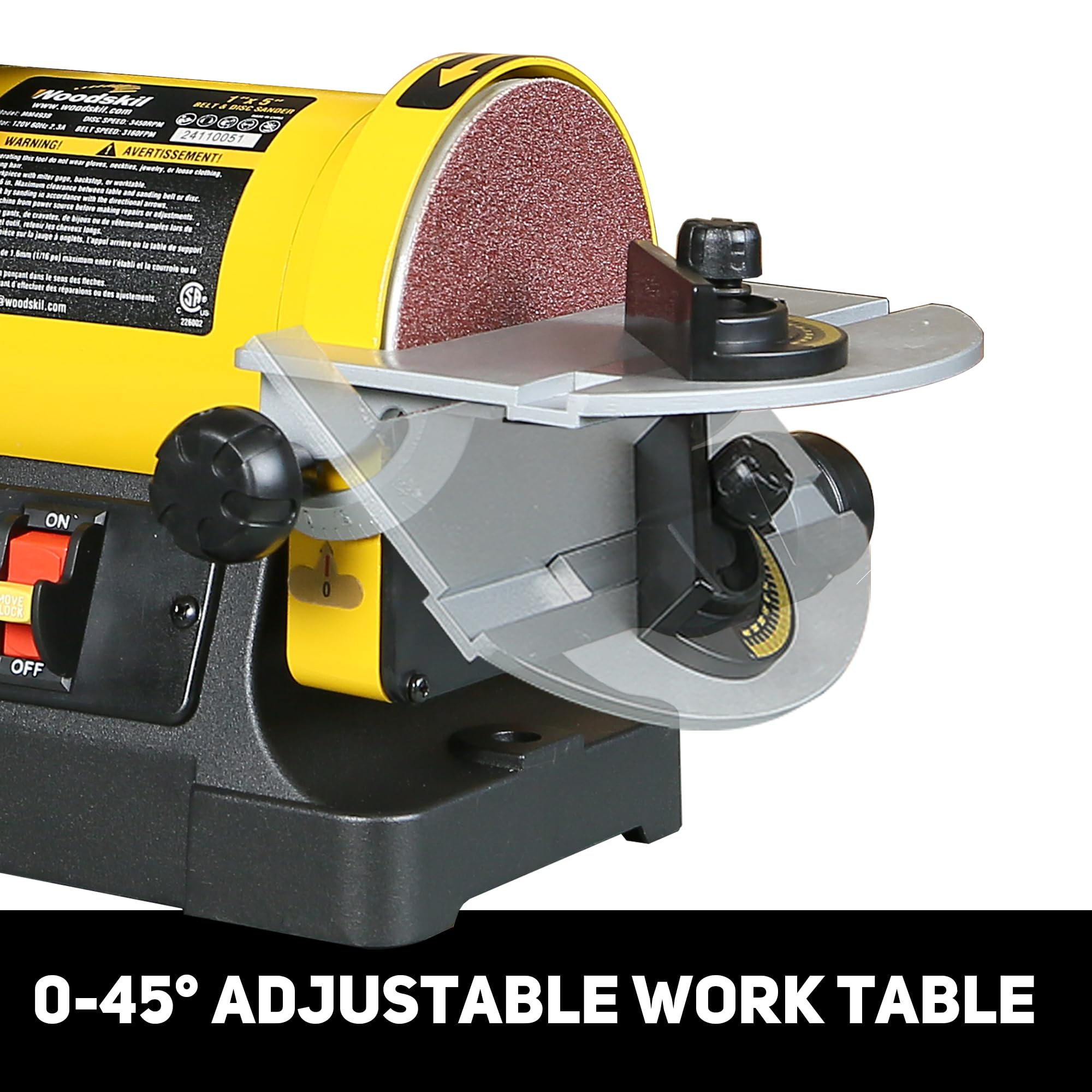 Upgraded 1 in. x 30 in. Belt & 5 in. Disc Sander for Woodworking - Heavy Duty Bench Sander for Sanding, Polishing & Sharpening - Perfect for DIY Projects, Furniture Making & Metalworking