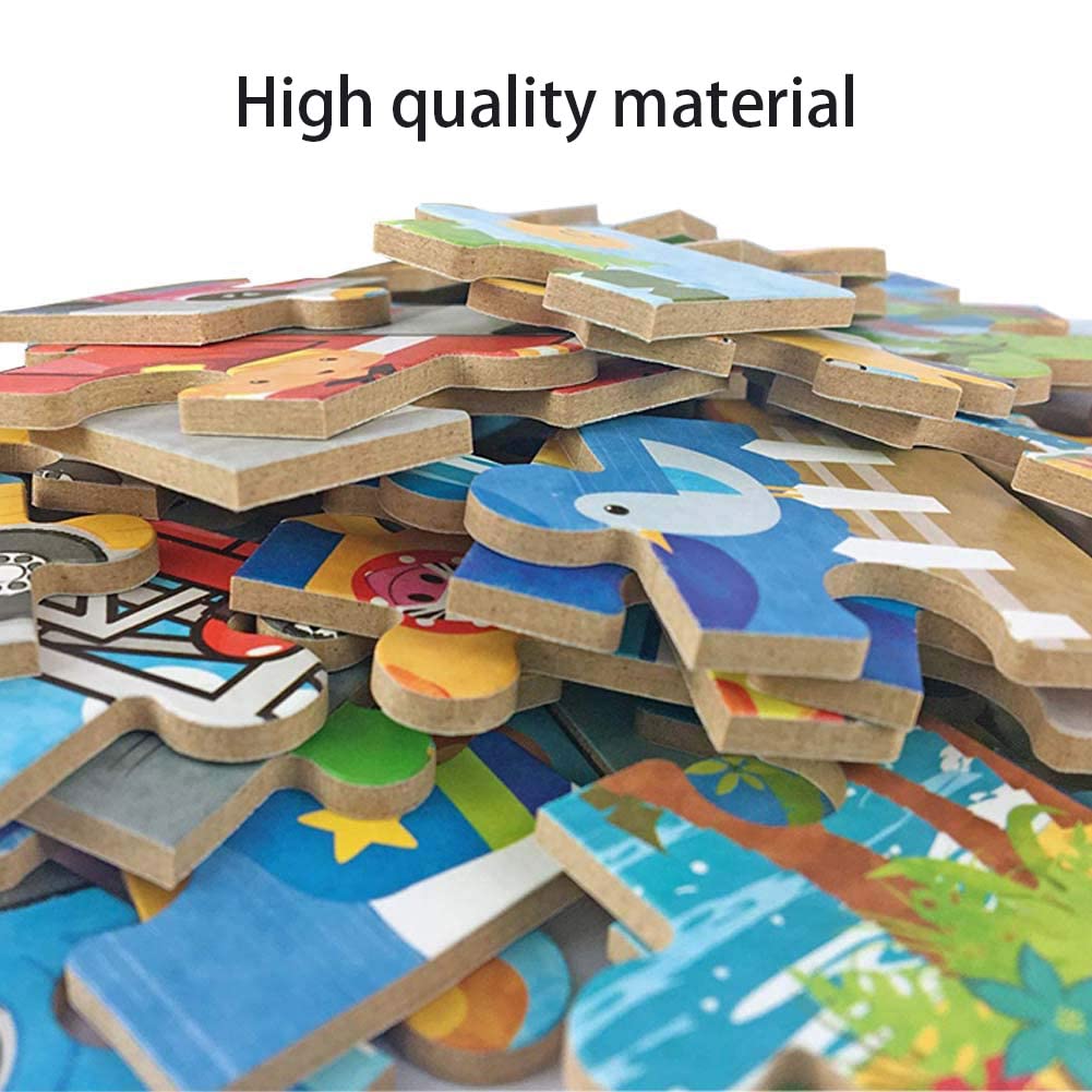 Wooden Puzzles for Kids Ages 3-5 - 6 Pack Colorful 20-Piece Learning Toys for Boys & Girls with Animals, Vehicles & Nature Themes | Brain Development & Early Education | Perfect for Preschool Playtime & Family Game Night