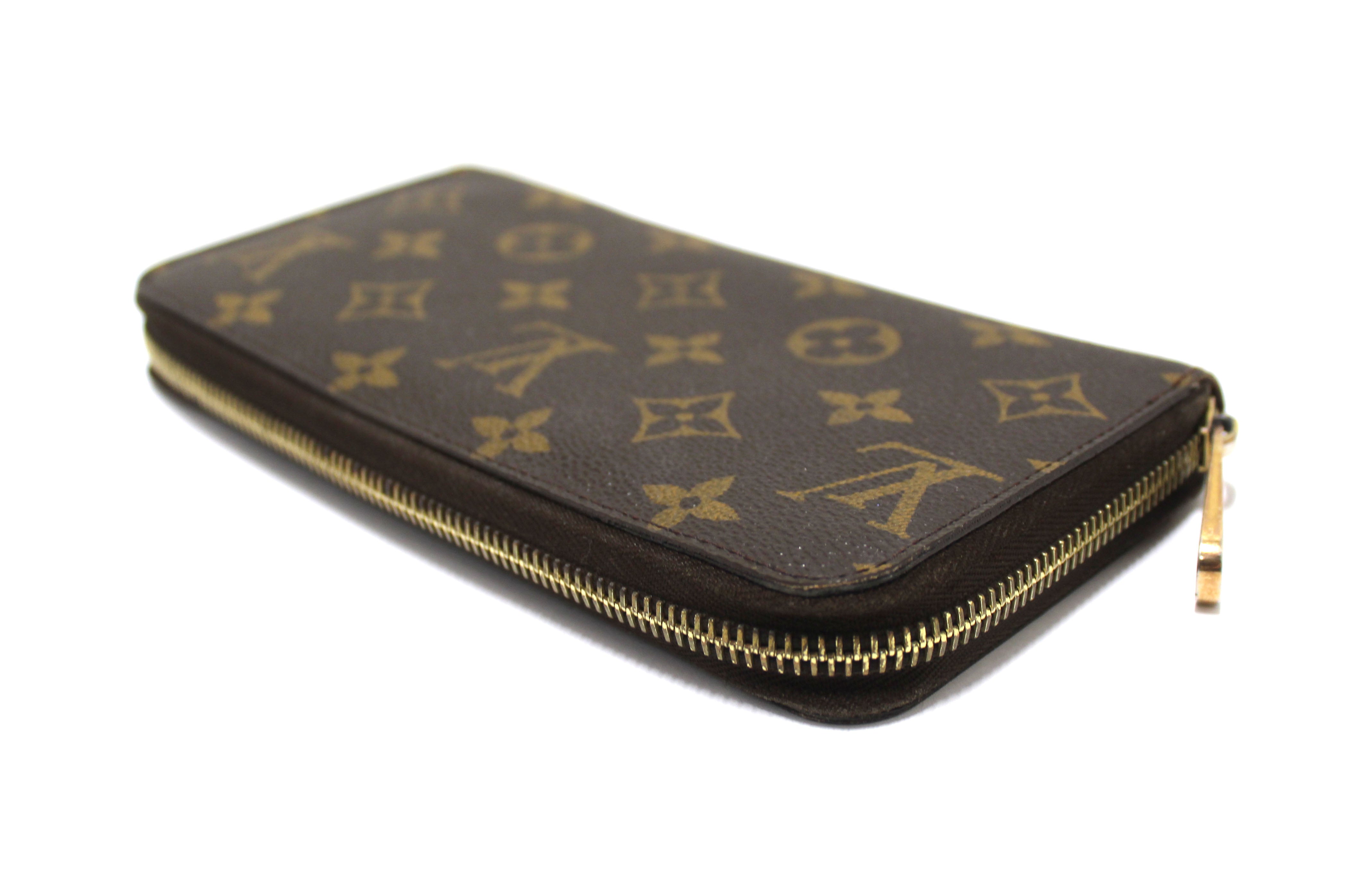 Authentic Louis Vuitton Monogram Canvas Zippy Wallet - Genuine Leather Brown Interior for Men & Women | Luxury Compact Wallet for Travel, Business & Everyday Use