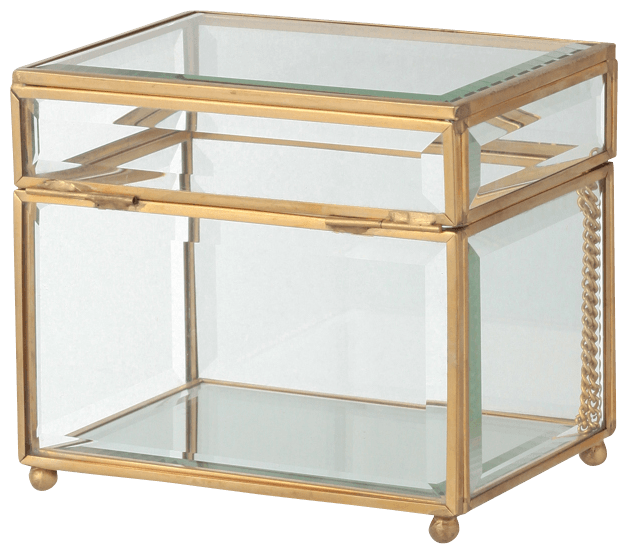 Premium Iron Glass Display Box - Square Medium Size for Jewelry, Collectibles & Home Decor | Perfect for Showcasing Rings, Watches & Keepsakes
