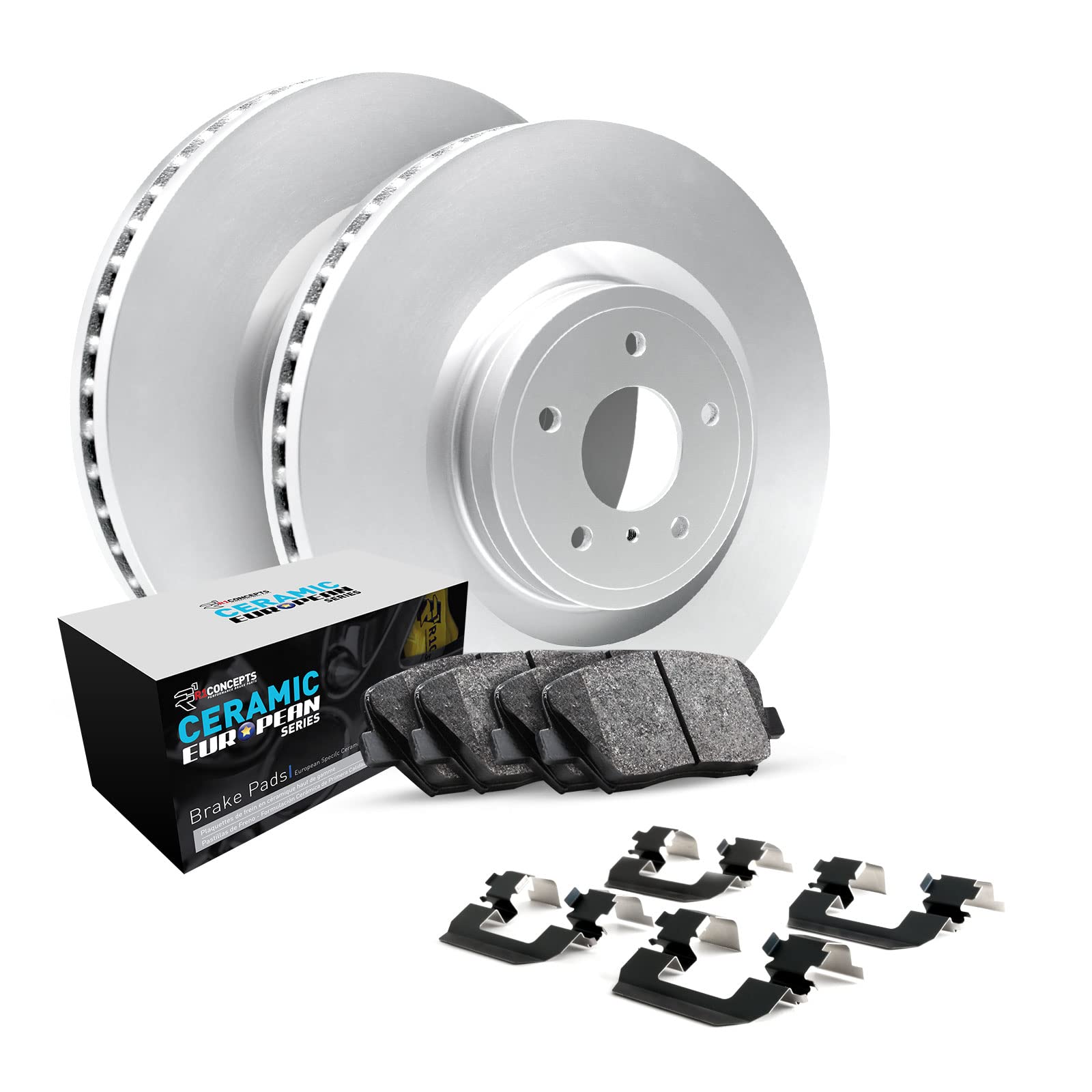 R1 Concepts Rear Brake Pads and Rotors Kit - Euro Ceramic Brake Pads & Rotors with Hardware Kit WDTH1-74026 | Perfect for Sedans, SUVs & Performance Vehicles | Smooth Stopping Power & Long-Lasting Durability
